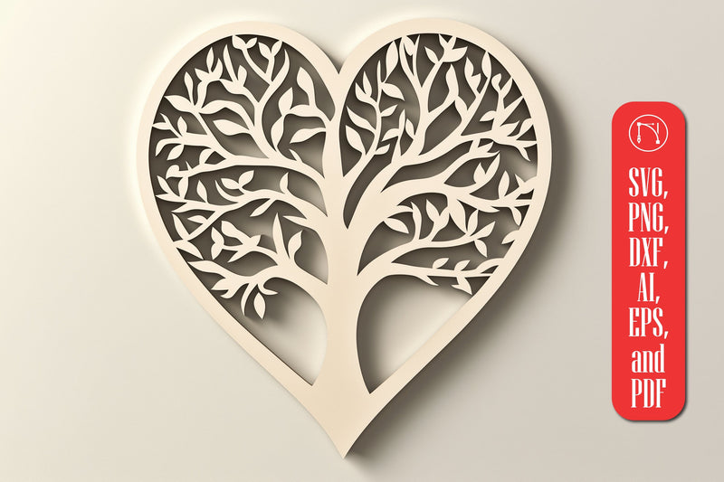Heart tree Paper cut SVG cut file SVG MD JOYNAL ABDIN 