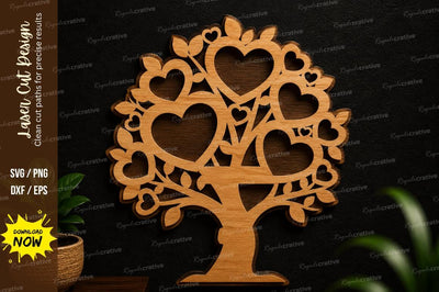 Heart Tree Wall Art Laser Cut SVG Design SVG Regulrcrative 
