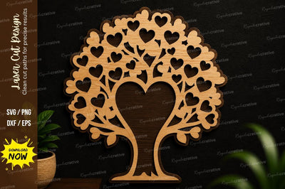 Heart Tree Wall Art Laser Cut SVG Design SVG Regulrcrative 