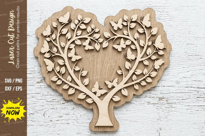 Heart Tree Wall Art laser cut svg File SVG Regulrcrative 