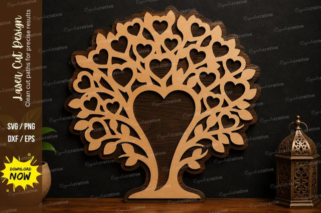 Heart Tree Wall Art SVG Laser Cut Decor Design SVG Regulrcrative 