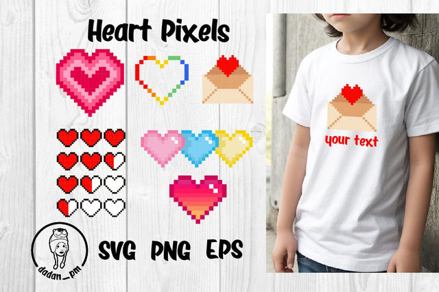 Heart valentine pixel svg, eps, png SVG dadan_pm 