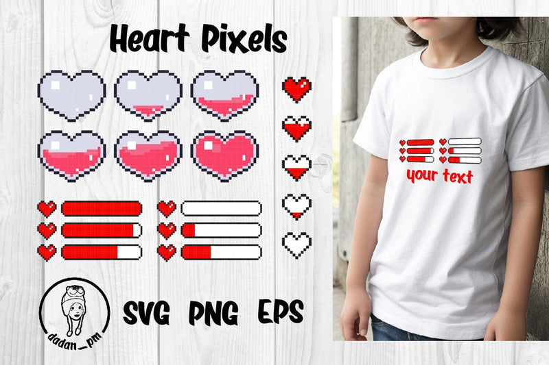 Heart valentine pixel svg, eps, png SVG dadan_pm 