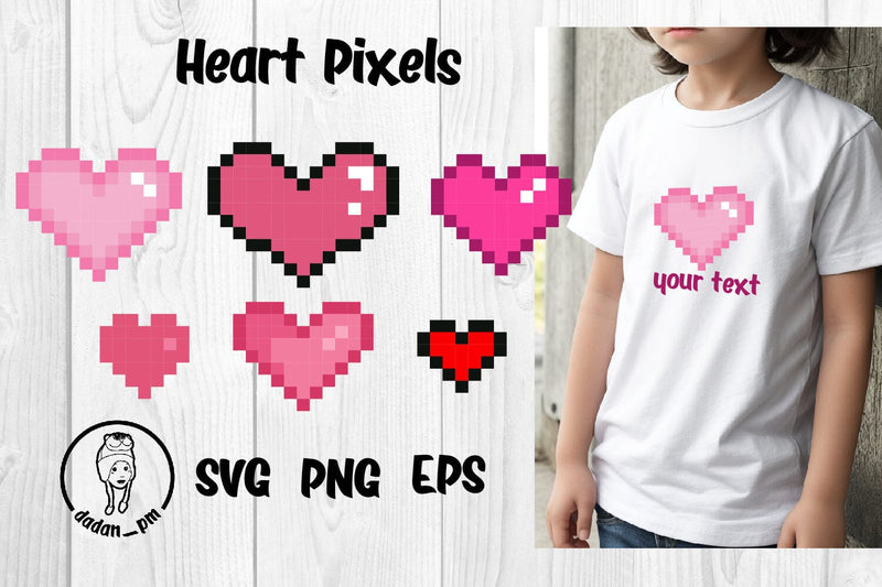 Heart valentine pixel svg, eps, png SVG dadan_pm 