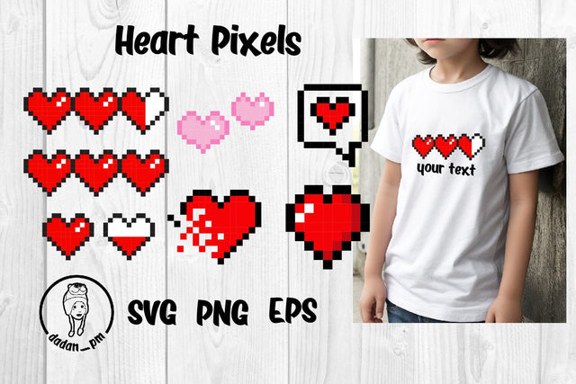 Heart valentine pixel svg, eps, png SVG dadan_pm 