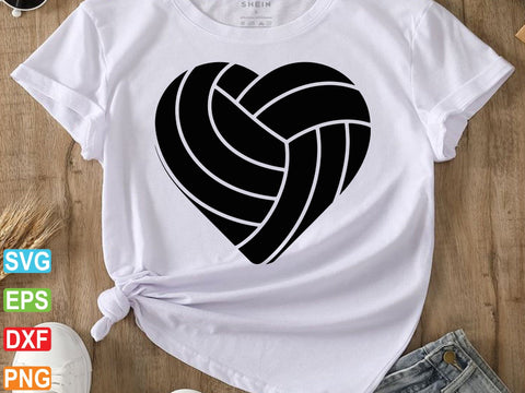 Heart Volleyball Outline Svg, Volleyball Heart Clipart SVG artprintfile 