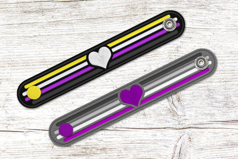 Heart with 4 Rainbow Lines ITH Applique Embroidery Embroidery/Applique DESIGNS Designed by Geeks 