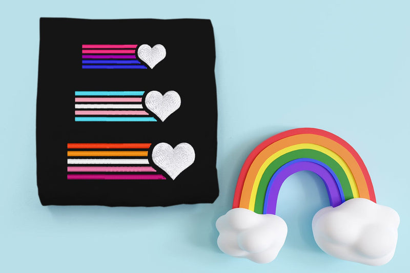 Heart with 5 Lines Mini Embroidery Embroidery/Applique DESIGNS Designed by Geeks 