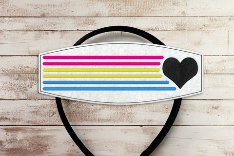 Heart with Rainbow Lines ITH Headband Slider Applique Embroidery Embroidery/Applique DESIGNS Designed by Geeks 
