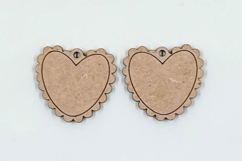 Heart with Ruffle Earrings Laser SVG File SVG Crafting With Brenna 