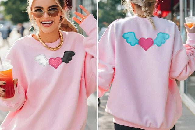 Heart with Wings Applique Embroidery Embroidery/Applique DESIGNS Designed by Geeks 