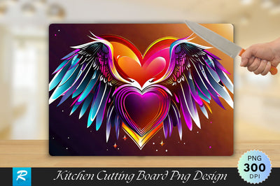 Heart With Wings Cutting Board Sublimation Regulrcrative 