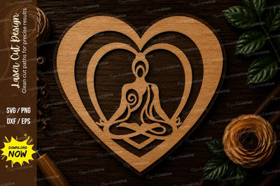 Heart Yoga Meditation Pose Laser Cut SVG File SVG Regulrcrative 