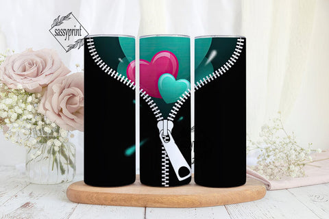 Heart Zipper Tumbler Wrap Sublimation sassyprint 