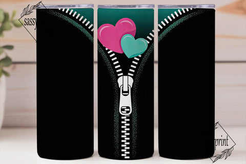 Heart Zipper Tumbler Wrap Sublimation sassyprint 