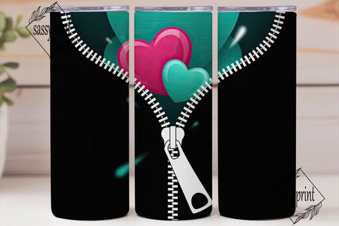 Heart Zipper Tumbler Wrap Sublimation sassyprint 