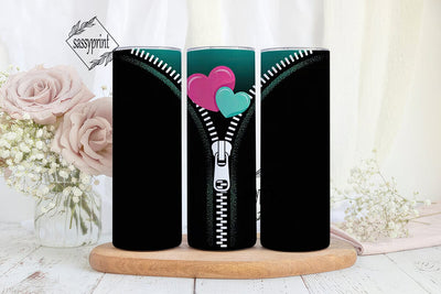 Heart Zipper Tumbler Wrap Sublimation sassyprint 