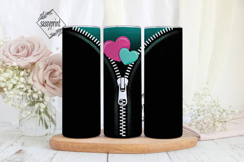 Heart Zipper Tumbler Wrap Sublimation sassyprint 