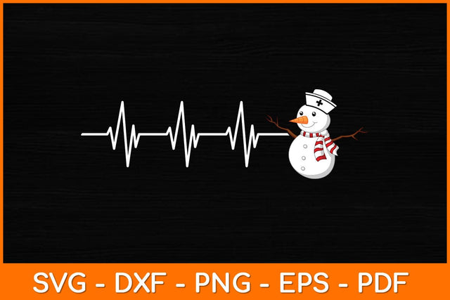 Heartbeat Snowman Nurse Christmas Svg Design SVG artprintfile 
