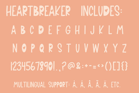 Heartbreaker, Handwritten Font with Hearts for Cricut Font Designing Digitals 