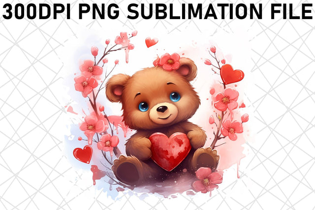 Heartfelt Bear Love Sublimation Design - Valentine's Day Art Sublimation afrosvg 