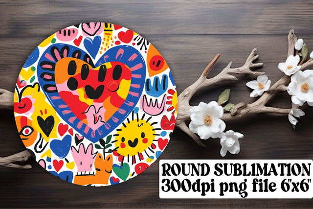 Heartfelt Car Coasters - Circular Delight Sublimation afrosvg 