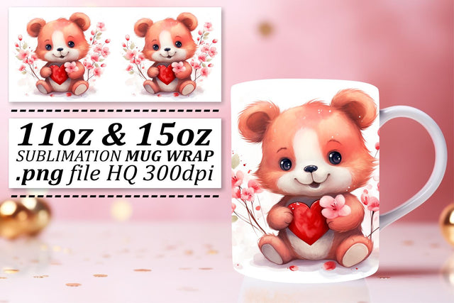 Heartfelt Moments: Watercolor Teddy Bear Design Sublimation afrosvg 