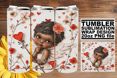 Heartfelt Sublimation Patterns for Valentine's Tumblers - 20oz Sublimation afrosvg 