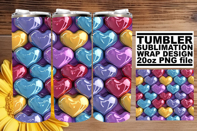 Heartfelt Sublimation Tumbler Wrap - 20oz Love Sublimation afrosvg 