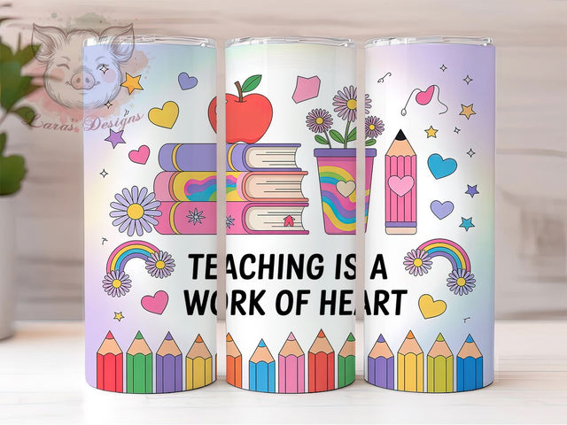 Heartfelt Teacher Quote Tumbler Wrap, Teaching Quote, Classroom Gift, Education Inspiration, Teacher Appreciation, Heart Design, School Spirit Sublimation Lara' s Designs 