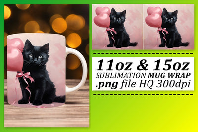 Heartfelt Valentines Animal Mug Wrap - Sublimation 11oz 15oz - Love Theme Sublimation afrosvg 