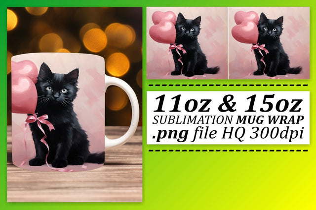 Heartfelt Valentines Animal Mug Wrap - Sublimation 11oz 15oz - Love Theme Sublimation afrosvg 