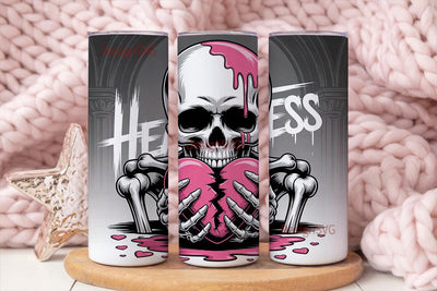 Heartless Skull 20oz Tumbler Wrap Sublimation DesignSVG 