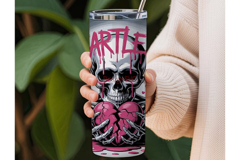 Heartless Skull 20oz Tumbler Wrap Sublimation DesignSVG 