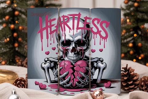 Heartless Skull 20oz Tumbler Wrap Sublimation DesignSVG 