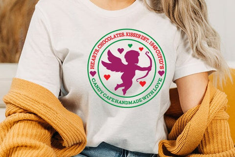 Hearts chocolates kisses est 1845 cupids candy cafe handmade with love SVG Angelina750 