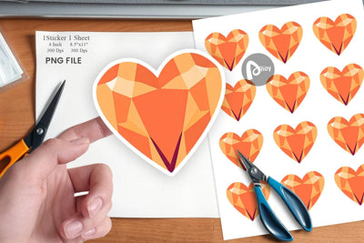 Hearts Gemstones Sticker Sublimation artnoy 