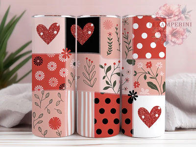 Hearts Patchwork Love Tumbler, Patchwork Tumbler, Stylish 20oz Wrap, Sublimation Design, Trendy Gift Idea, Heart Patch Wrap, Patchwork Love Tumbler Sublimation Li Zamperini 