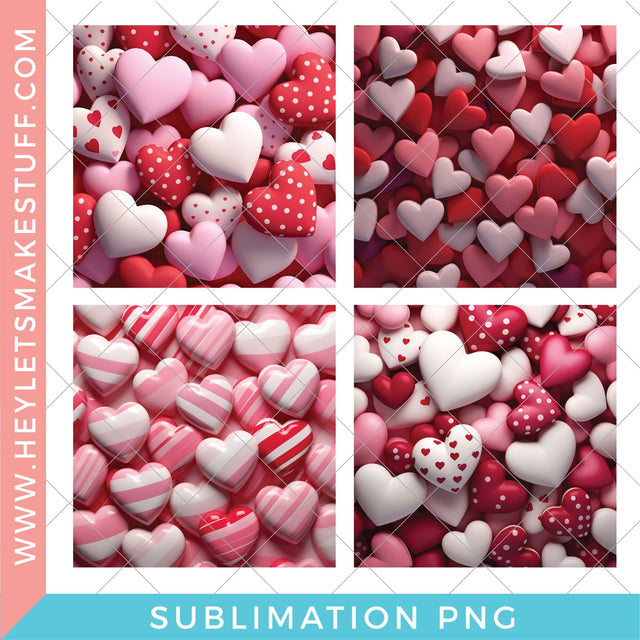 Hearts Set 2 - Sublimation Sublimation Hey Let's Make Stuff 