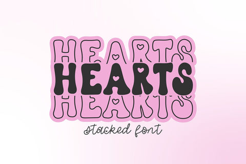 Hearts Stacked Valentine Font Font Blush Font Co. 