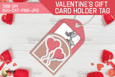 Hearts SVG. Valentine's Gift Card Holder Tag 3D Paper Evgenyia Guschina 