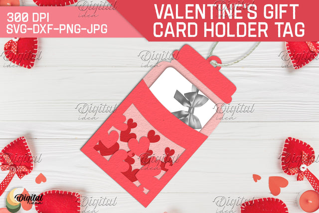 Hearts SVG. Valentine's Gift Card Holder Tag 3D Paper Evgenyia Guschina 