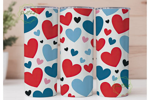 Hearts Tumbler Wrap PNG Sublimation PixelChick 