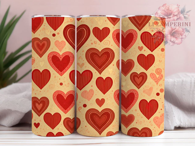 Hearts Tumbler Wrap, Valentine's Day Design, Purple Heart Pattern, Sublimation 20oz Tumbler, Seamless Wrap PNG, Love Theme Drinkware, Romantic Tumbler Art Sublimation Li Zamperini 