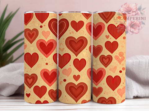 Hearts Tumbler Wrap, Valentine's Day Design, Purple Heart Pattern, Sublimation 20oz Tumbler, Seamless Wrap PNG, Love Theme Drinkware, Romantic Tumbler Art Sublimation Li Zamperini 