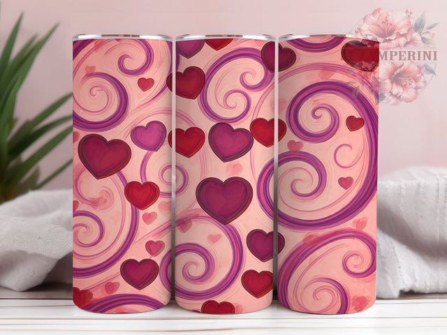 Hearts Tumbler Wrap, Valentine's Day Design, Purple Heart Pattern, Sublimation 20oz Tumbler, Seamless Wrap PNG, Love Theme Drinkware, Romantic Tumbler Art Sublimation Li Zamperini 