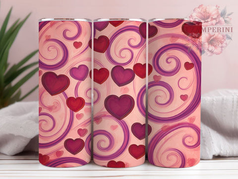 Hearts Tumbler Wrap, Valentine's Day Design, Purple Heart Pattern, Sublimation 20oz Tumbler, Seamless Wrap PNG, Love Theme Drinkware, Romantic Tumbler Art Sublimation Li Zamperini 