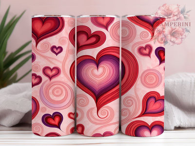 Hearts Tumbler Wrap, Valentine's Day Design, Purple Heart Pattern, Sublimation 20oz Tumbler, Seamless Wrap PNG, Love Theme Drinkware, Romantic Tumbler Art Sublimation Li Zamperini 