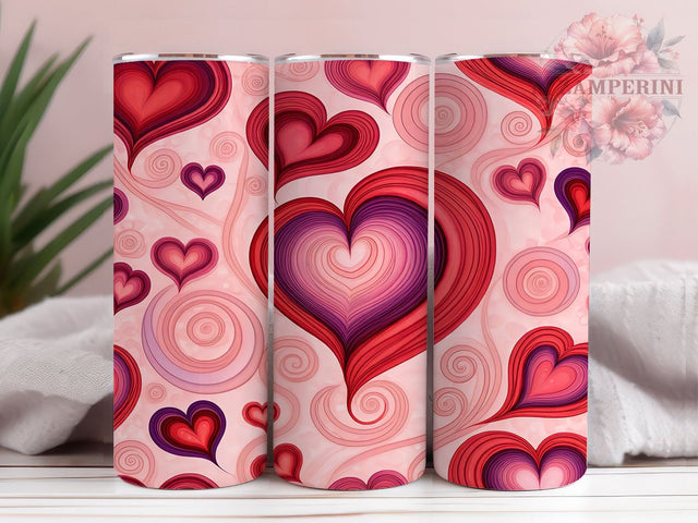 Hearts Tumbler Wrap, Valentine's Day Design, Purple Heart Pattern, Sublimation 20oz Tumbler, Seamless Wrap PNG, Love Theme Drinkware, Romantic Tumbler Art Sublimation Li Zamperini 