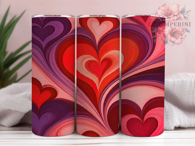 Hearts Tumbler Wrap, Valentine's Day Design, Purple Heart Pattern, Sublimation 20oz Tumbler, Seamless Wrap PNG, Love Theme Drinkware, Romantic Tumbler Art Sublimation Li Zamperini 